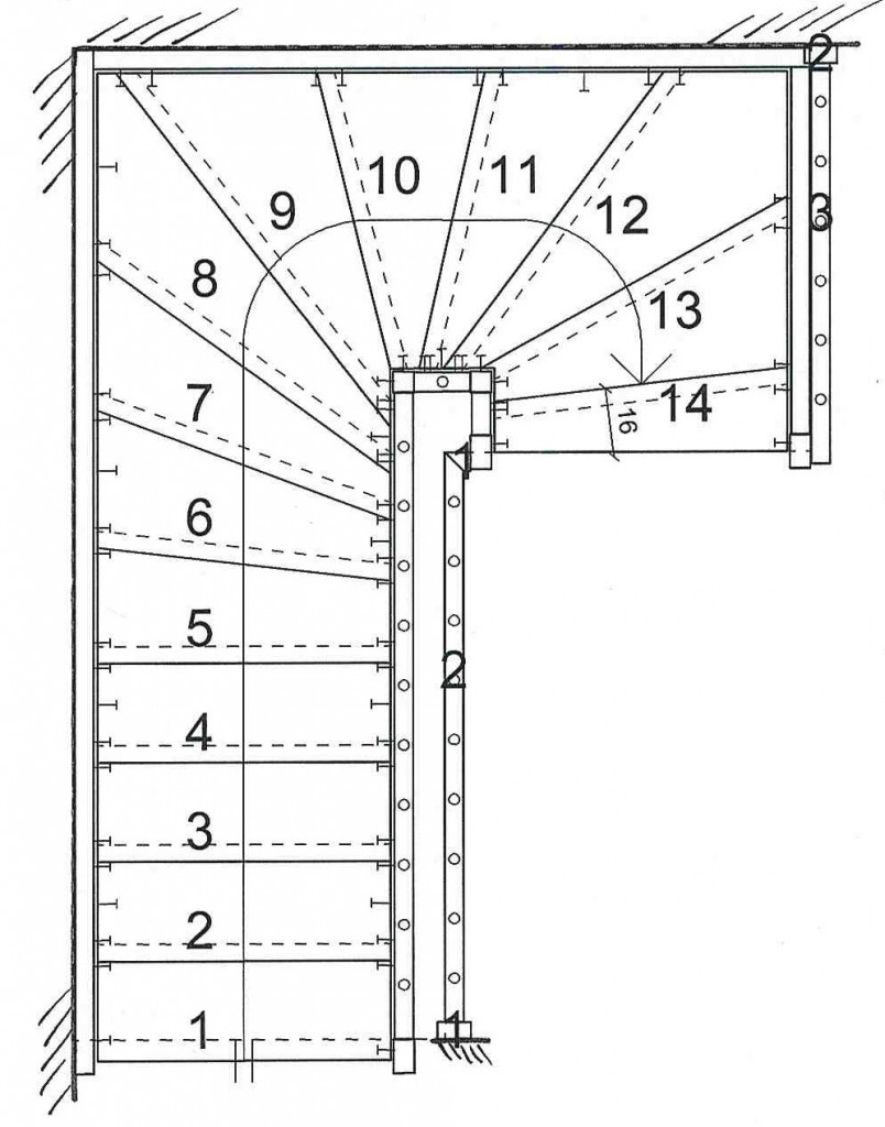 escalier quart tournant erp